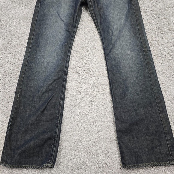 Projek Raw Jeans Mens 34x33 Blue Straight Dark Wash Whiskers Biker Punk - Picture 2 of 15